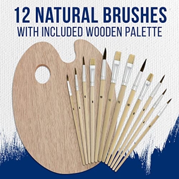 U.S. Art Supply 12-Piece Artist Brush Set with Palette