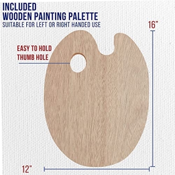 U.S. Art Supply 12-Piece Artist Brush Set with Palette