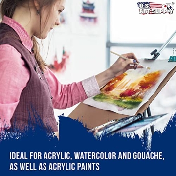 U.S. Art Supply 12-Piece Artist Brush Set with Palette