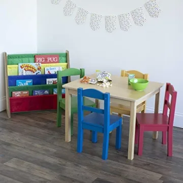 Humble Crew Kids Wood Table & 4 Chair Set - Durable & Fun