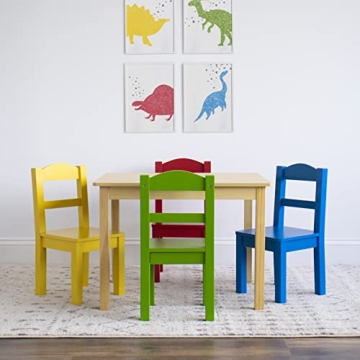 Humble Crew Kids Wood Table & 4 Chair Set - Durable & Fun