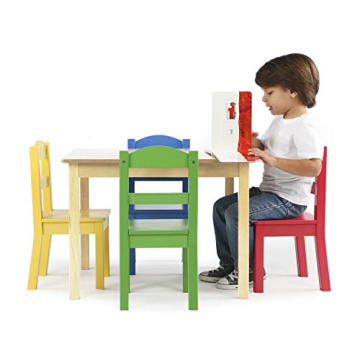 Humble Crew Kids Wood Table & 4 Chair Set - Durable & Fun