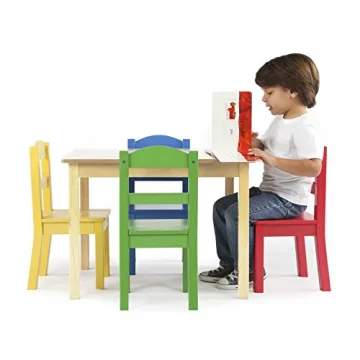 Humble Crew Kids Wood Table & 4 Chair Set - Durable & Fun
