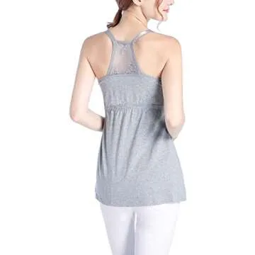 SUIEK Women's Nursing Tank Cami for Pregnancy and Sleep