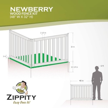 Zippity Decorative No Dig Wood Fence Kit for Outdoor Use