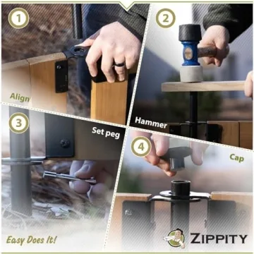 Zippity Decorative No Dig Wood Fence Kit for Outdoor Use