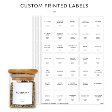 Laramaid 2.5oz Glass Jars Set with Bamboo Lids and Labels
