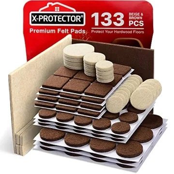 Premium Felt Furniture Pads X-PROTECTOR - 133 Piece Bundle for Ultimate Floor Protection!