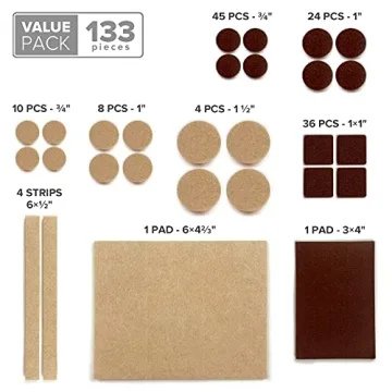 Felt Furniture Pads by X-PROTECTOR 133 PCS - Protect Floors!