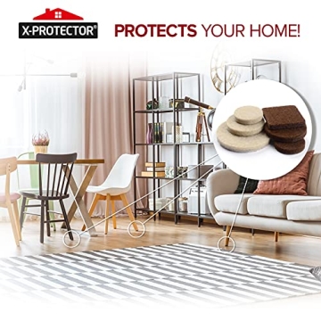 Felt Furniture Pads by X-PROTECTOR 133 PCS - Protect Floors!