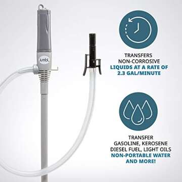 Jumbl Automatic Fuel Transfer Pump with Powerful Auto-Stop