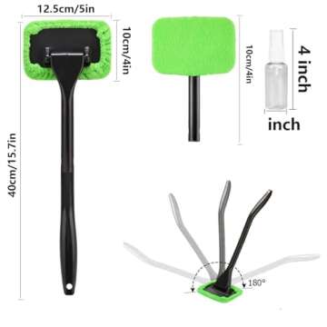 desin Car Windshield Cleaning Tool, Windshield Cleaner with 5 Washable and Reusable Microfiber Pads ...