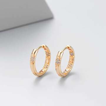 VACRONA Huggie Hoop Earrings - 14k Gold Plated Stylish Jewelry