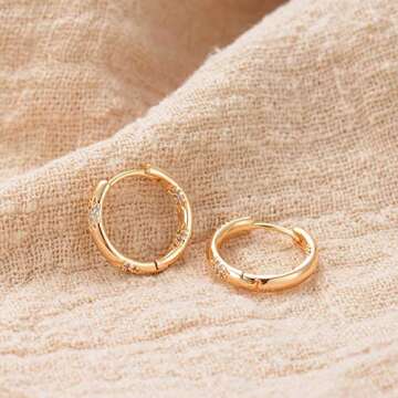 VACRONA Huggie Hoop Earrings - 14k Gold Plated Stylish Jewelry