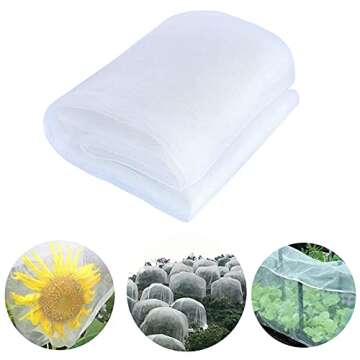 Garden Netting, 10x33 Ft Mesh Netting for Garden, Row Cover Plant Netting Plant Cover Garden Barrier Netting for Protect Vegatable Plants Fruits Flowers (10Ft x 33Ft)