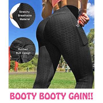 Scrunch Butt Lifting Leggings with Pockets for Women Butt Lift High Waisted Peach Lift TIK Tok Leggi...