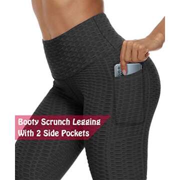 Scrunch Butt Lifting Leggings with Pockets for Women Butt Lift High Waisted Peach Lift TIK Tok Leggings Yoga Pants