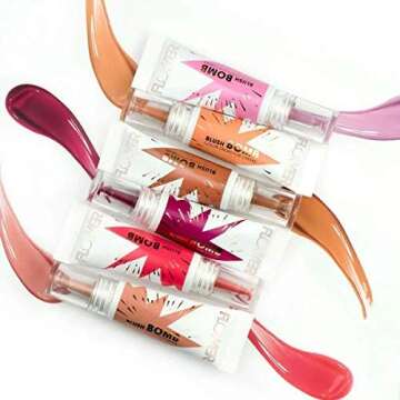 FLOWER Beauty By Drew Barrymore Liquid Blush Makeup Bomb Color Drops -Silky Lightweight Formula + Gel Cream Blush for Cheeks - Radiant + Glossy Finish - Buildable + Lightweight Formula - Cruelty-Free + Vegan (Nectar)