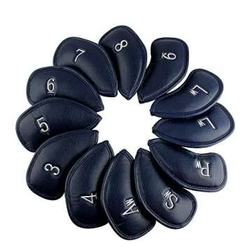 Craftsman Golf 12pcs Thick Synthetic Leather Golf Iron Head Covers Set Headcover Fit All Brands Call...