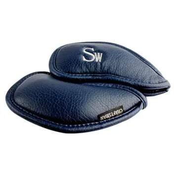 Craftsman Golf 12pcs Thick Synthetic Leather Golf Iron Head Covers Set Headcover Fit All Brands Callaway, Ping, Taylormade, Cobra Etc. (Blue)