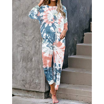 LookbookStore Cozy Floral Tie Dye Pajama Set for Women