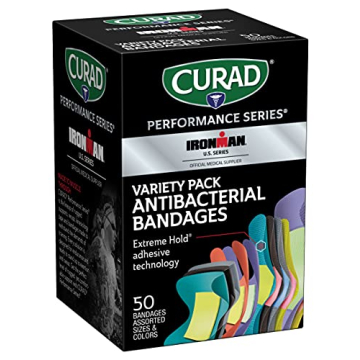 CURAD Performance Series IRONMAN Antibacterial Bandages - Versatile Protection for Active Lifestyles