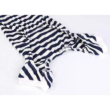 Lanyarco Striped Shirt Pajamas for Small Pets, Medium Size