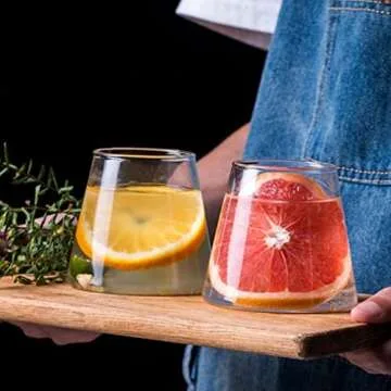 URMAGIC 10oz Mount Fuji Glasses Cup, Heat-resistant Creative Drinking Glasses Transparent Mountain Shape Stemless Japanese Clear Glass Cup for Whiskey,Coffee,Beer,Juice,Water and Wine