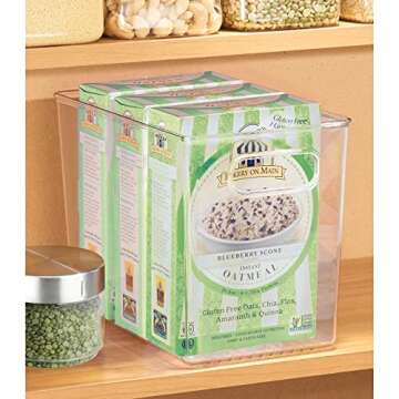 mDesign Plastic Deep Kitchen and Pantry Organizer Storage Bin with Handles for Cabinet, Fridge, Free...