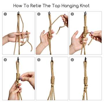 Mkono Ceramic Hanging Planter of Shallow 8 Inch and Deep 6 Inch for Indoor Outdoor Plants, Set of 2 Modern Plant Pot Geometric Porcelain Hanging Basket with Polyester Rope Hanger