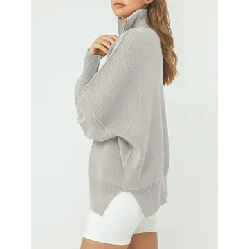 ANRABESS Women's Oversized Quarter Zip Sweater Essential