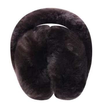 Harssidanzar Real Fur Winter Earmuffs for Men and Women, Genuine Sheepskin Ear Muffs, Foldable, Outd...