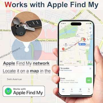 YAOTE Air Tracker Tags 4 Pack Luggage Tracker Works with Find My (iOS only), Key Tracker, Wallet, Su...