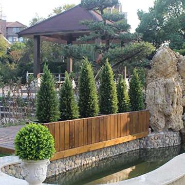 3ft Artificial Topiary Trees Artificial Cedar Trees UV Resistant Bushes Potted Set of 2 Faux Shrubs for Outdoor Indoor Front Porch Garden