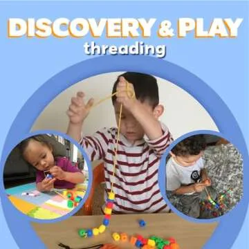 Skoolzy Lacing Beads 30 Pcs for Montessori Toys for 3 Year Old and Toddler Crafts Ages 2-4 with Beads for Kids Learning and Travel Activities Fine Motor Skills Toys