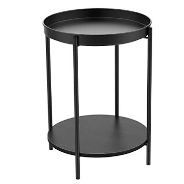 Modern VASAGLE End Table with Movable Tray for Living Room