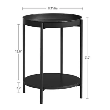 Modern VASAGLE End Table with Movable Tray for Living Room