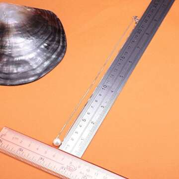 VIKI LYNN Single Pearl Necklace 7-8mm Freshwater Cultured Pearl 925 Sterling Silver Box Chain