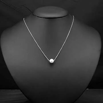 VIKI LYNN Single Pearl Necklace 7-8mm Freshwater Cultured Pearl 925 Sterling Silver Box Chain