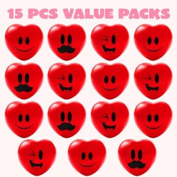 JOYIN 15 PCS Valentines Day Heart Shaped Stress Relief 3“ Balls for Kids Party Favors, School Clas...
