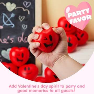 JOYIN 15 PCS Valentines Day Heart Shaped Stress Relief 3“ Balls for Kids Party Favors, School Classroom Exchange Prizes Gift
