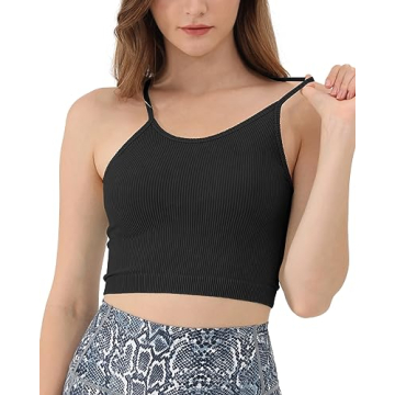 Comfortable ODODOS Women's Rib-Knit Crop Tank Tops