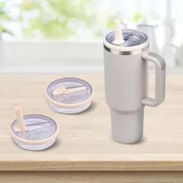 2 Pack Flip Straw Lid Replacement for Stanley Tumbler