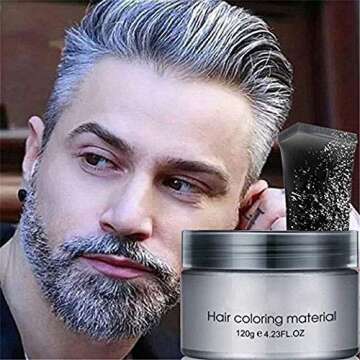 MOFAJANG Hair Coloring Dye Wax - Instant Temporary Hairstyle Cream 4.23 oz, Natural Pomades for Men ...