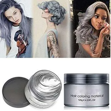 MOFAJANG Hair Coloring Dye Wax - Instant Temporary Hairstyle Cream 4.23 oz, Natural Pomades for Men and Women Party Cosplay (Ash Grey)