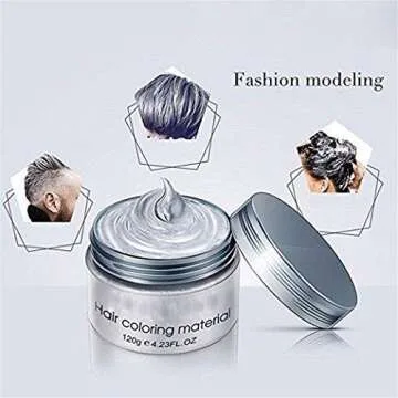 MOFAJANG Hair Coloring Dye Wax - Instant Temporary Hairstyle Cream 4.23 oz, Natural Pomades for Men and Women Party Cosplay (Ash Grey)