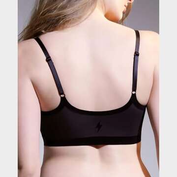EBY Seamless Bralette with Adjustable Straps: Black Bralettes for Women, Wireless Bra for Women, Bra...