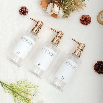 Janxin Stylish Shampoo and Conditioner Dispenser Set