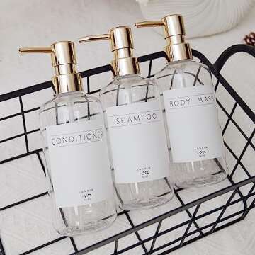 Janxin Stylish Shampoo and Conditioner Dispenser Set