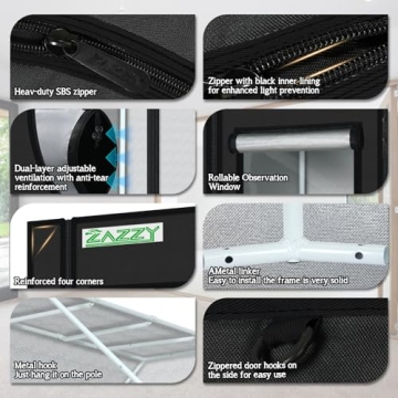 Zazzy Grow Tent 60x60x72 - Ideal for Indoor Gardening